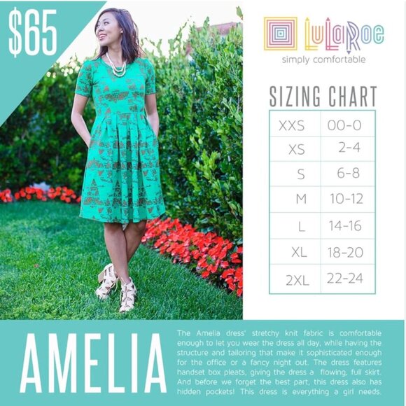 Like New LULAROE Amelia Midi Dress Size XS (2/4) - Picture 5 of 5